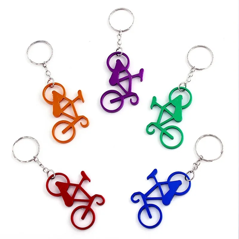 10pcs Mixed Color Creative Design 3D Bicycle Model Key Chain Aluminum Alloy Keychain Bag Charm Car Accessories Jewelry Gifts