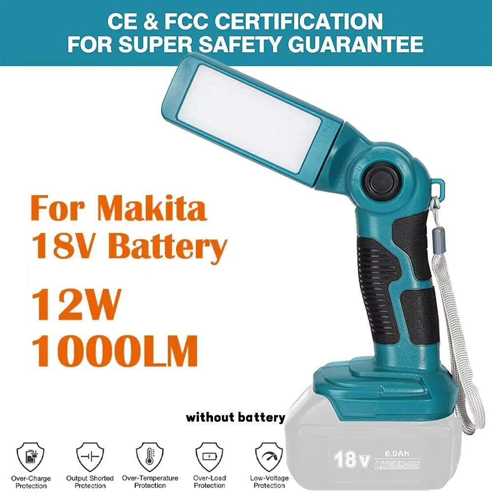 

Cordless LED Spotlight Flashlight Work Light Lamp Torch For Makita 18V Battery Li-ion Tools Accessorie