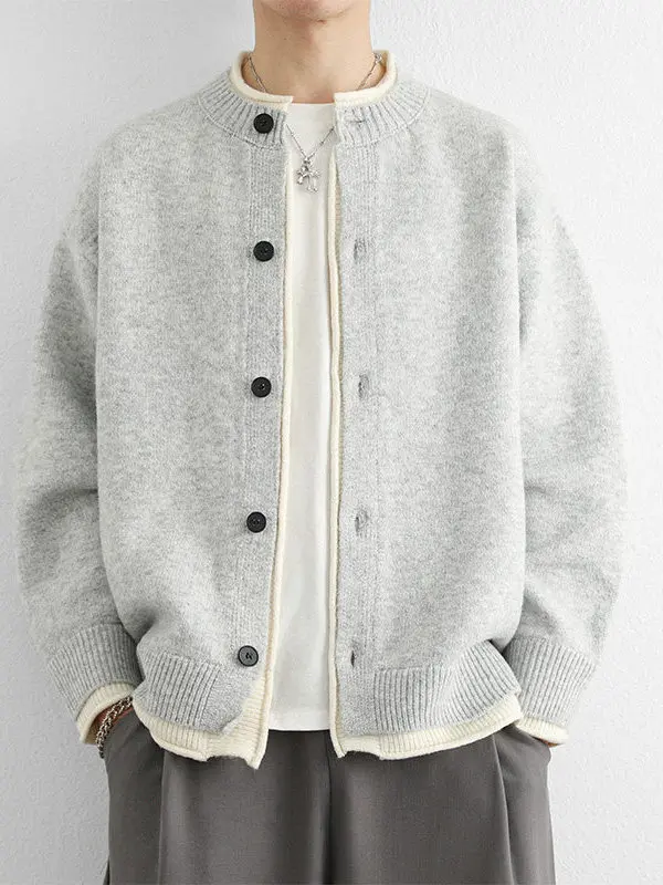 

Ретро-кардиган в японском стиле, мужской простой шерстяной свитер, новинка весна-осень, высококачественный трикотажный жакет для мужчин