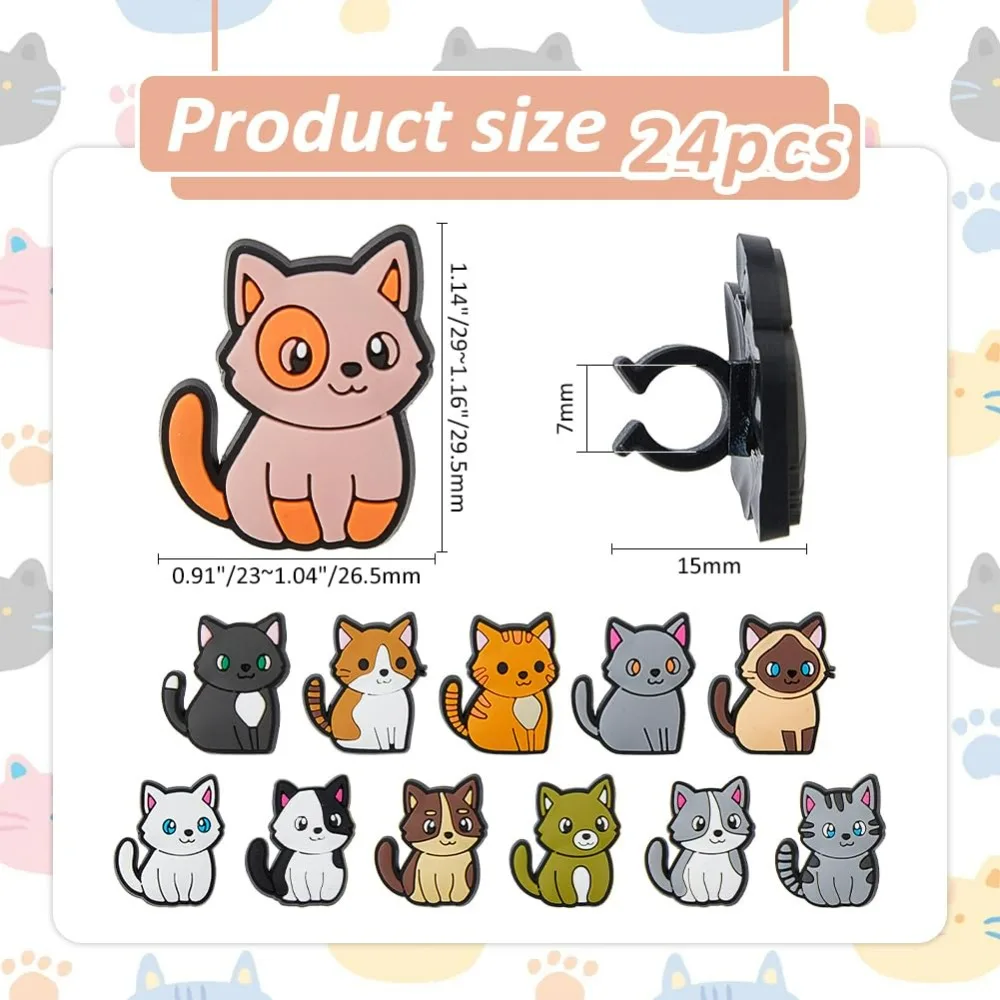 24Pcs Cat Stethoscope Charms Cute Stethoscope Tags Stethoscopes Decorations Gifts Pencil Topper Decorations for Doctor Medical