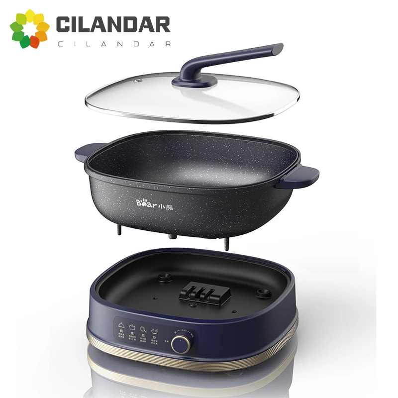 Household detachable hot pot large capacity multi-function split frying and frying electric hotpot electric cooker