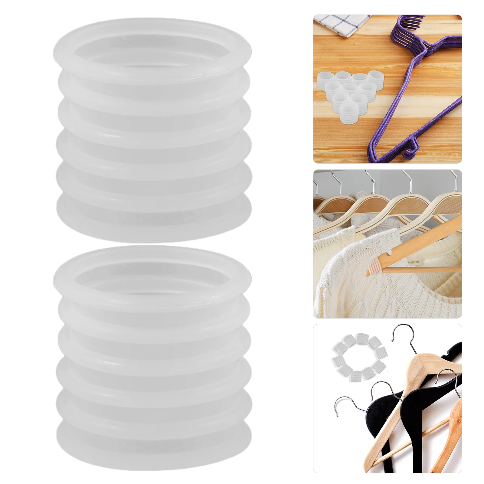 

100pcs Silicone Hanger Sleeves Non Slip Clothes Gripper Accessories Part Windproof Suit Hanger Clothing Hanging Supplies