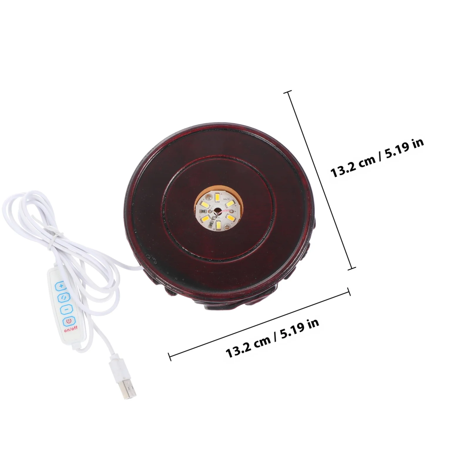 1 قطعة قاعدة متوهجة LED قاعدة خشبية مضاءة مناسبة لحامل كرة كريستال الروائح قاعدة عرض كريستال ضوء دافئ