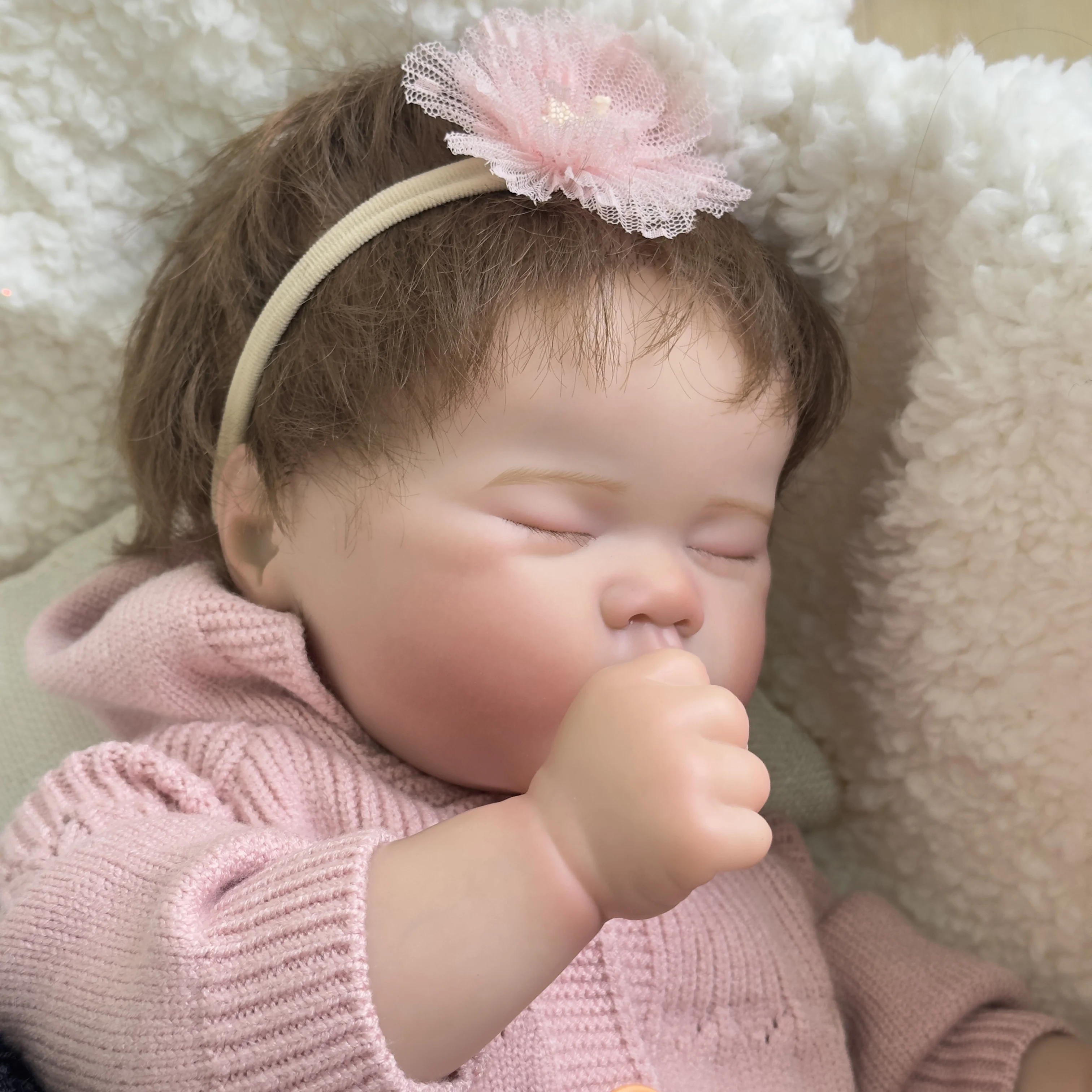 

NPK 20inc Reborn Baby Doll Newborn ASHIA Lifelike 3D Painted Skin with Visible Veins Multiple Layers Collectible Art Doll