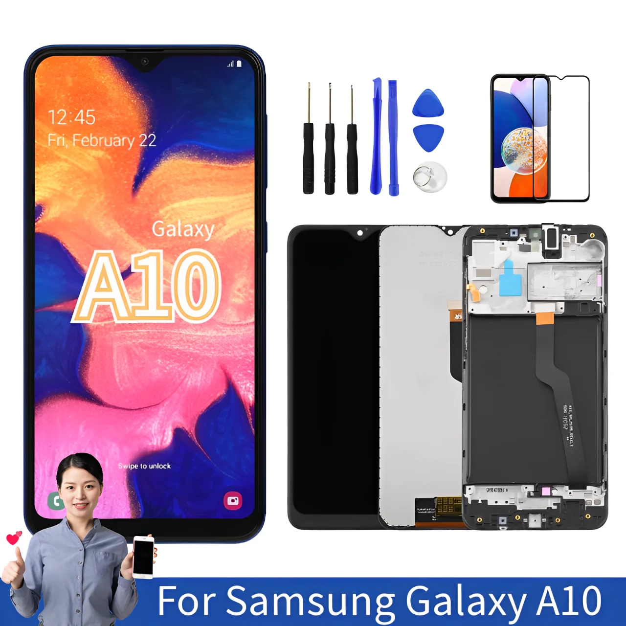 For Samsung Galaxy A10 LCD Display SM-A105M/DS A105F/DS A105FN/DS Touch Screen Digitizer a10 Screen Replacement LCD6.2\