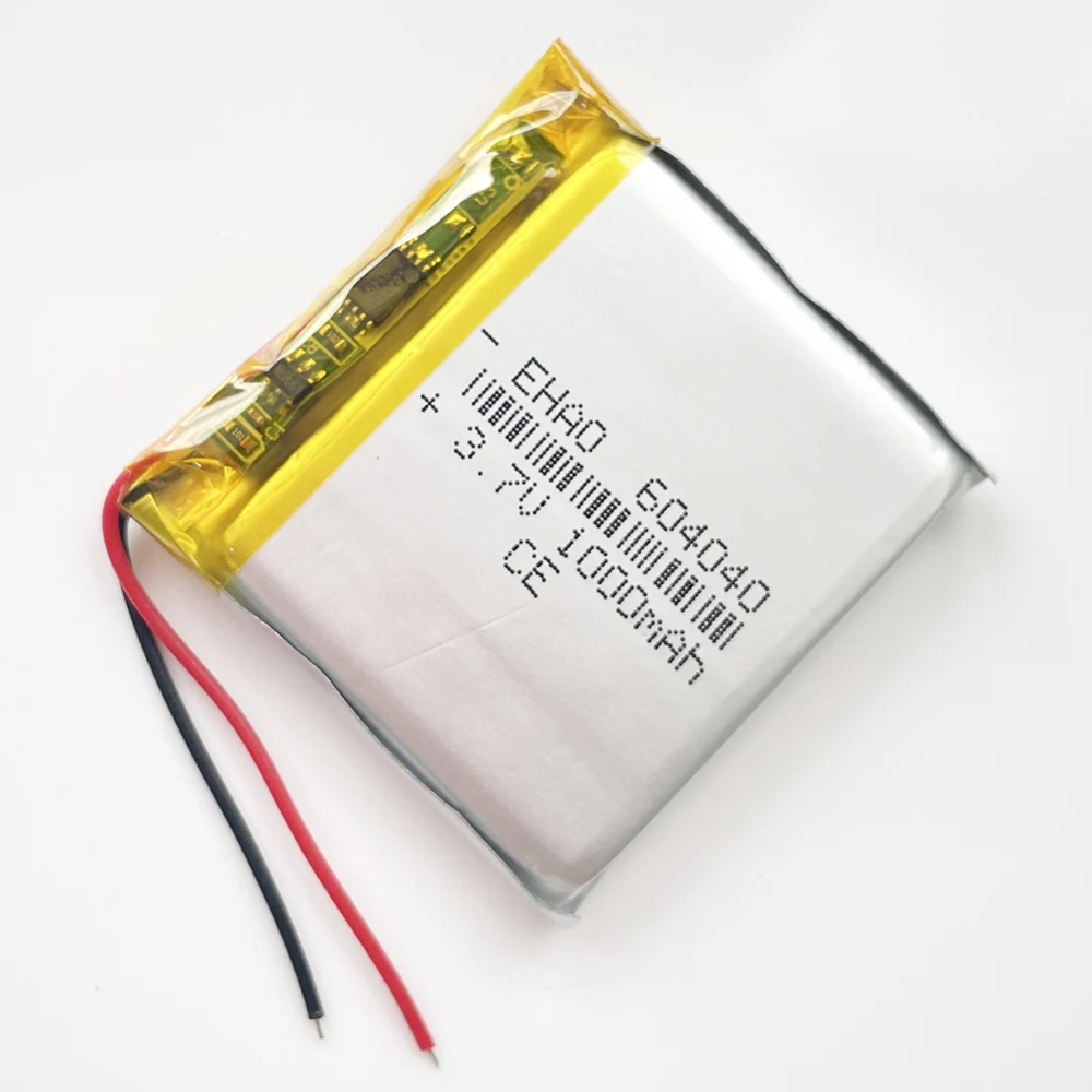 Batería recargable LiPo de 3,7 V y 1000 m 604040   + enchufe JST de 2 pines para GPS DVD teléfono móvil Bluetooth Videojuego PAD libros electrónicos Tablet PC