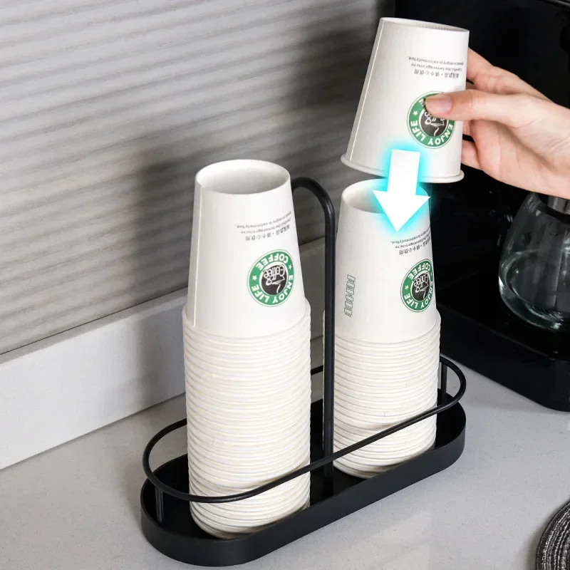 Coffee Station Organizer Paper Cup Holder Coffee Condiment Tea Bags Storage Rack for  Kitchen Office Home