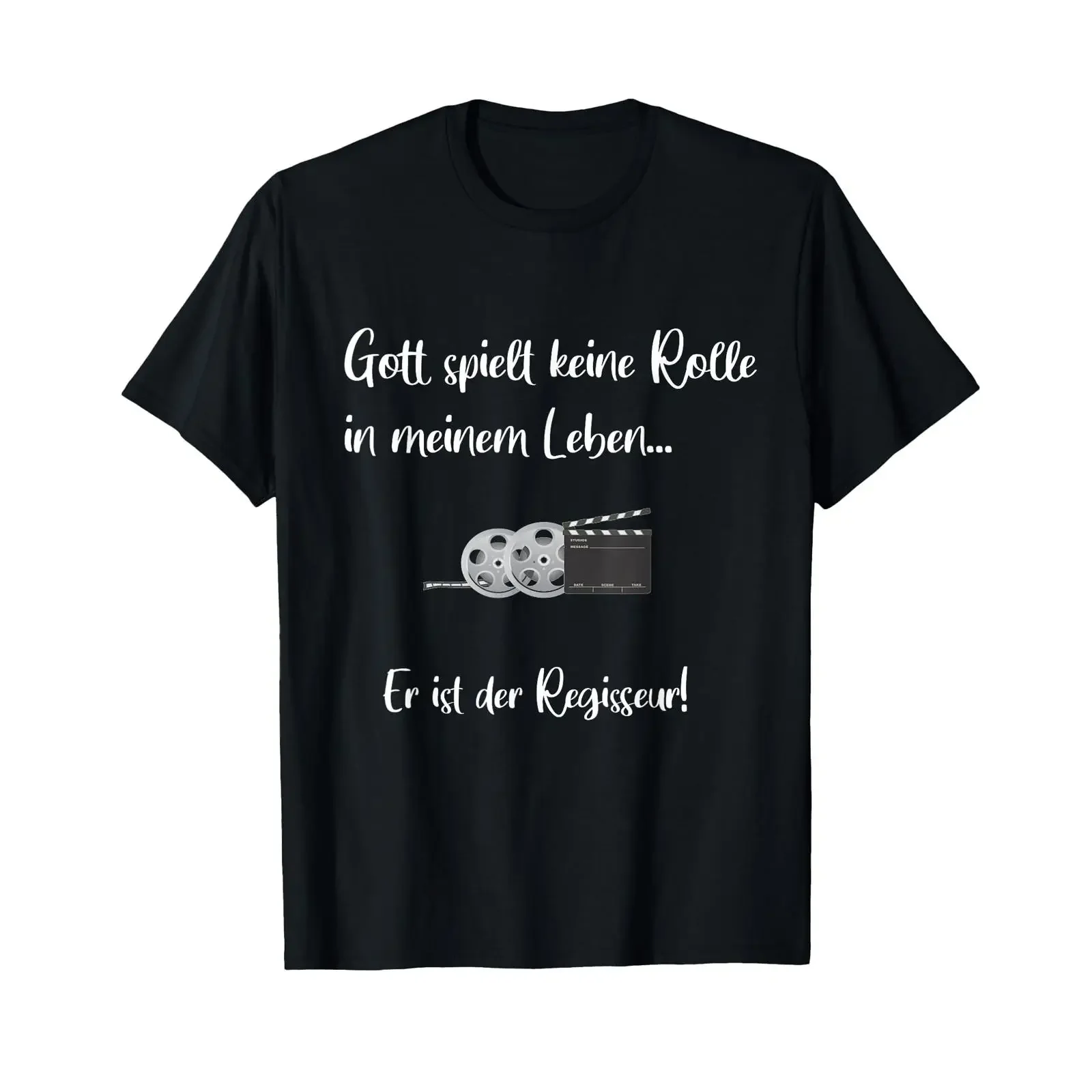 T Shirt with German Text Gott spielt keine Rolle in meinem Leben christlich black vintage Washed fashion designer clothes