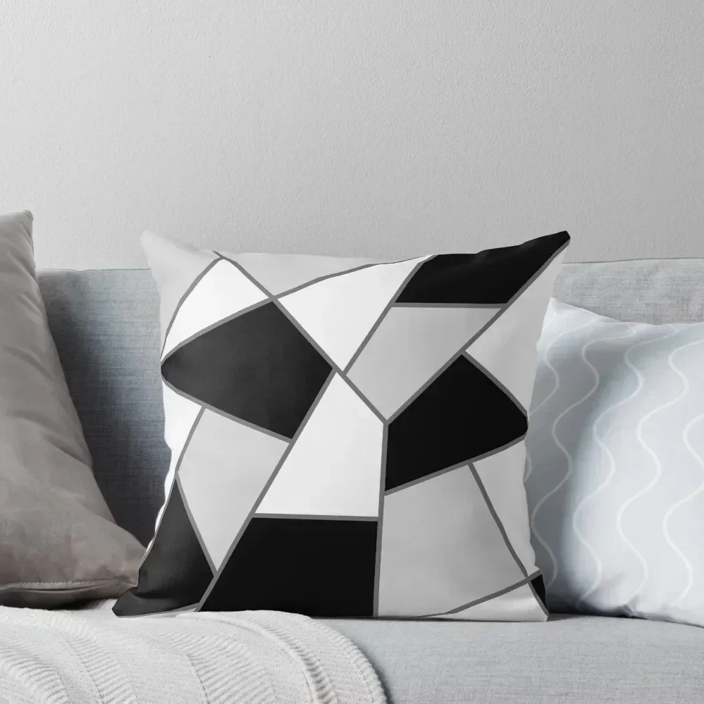 

silver Gray Black White Geometric Throw Pillow Decorative Cover For Living Room Luxury Cushion Cover Sitting Cushion pillow