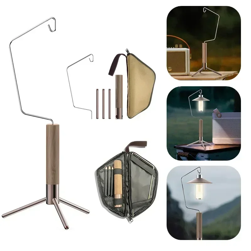 BATOT Camping Light Holder Lamp Rack Portable Camping lantern Hanging Rack Outdoor Camp Desktop Lamp Stand Foldable Lamp Stand