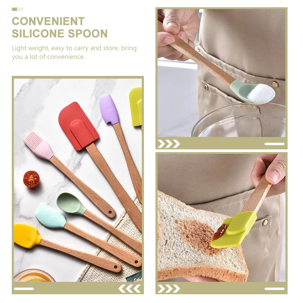 

Silicone Baking Tools Set Safe Practical Kitchen Spoons Utensils Store Daily Spatula Accessories Kids Cooking