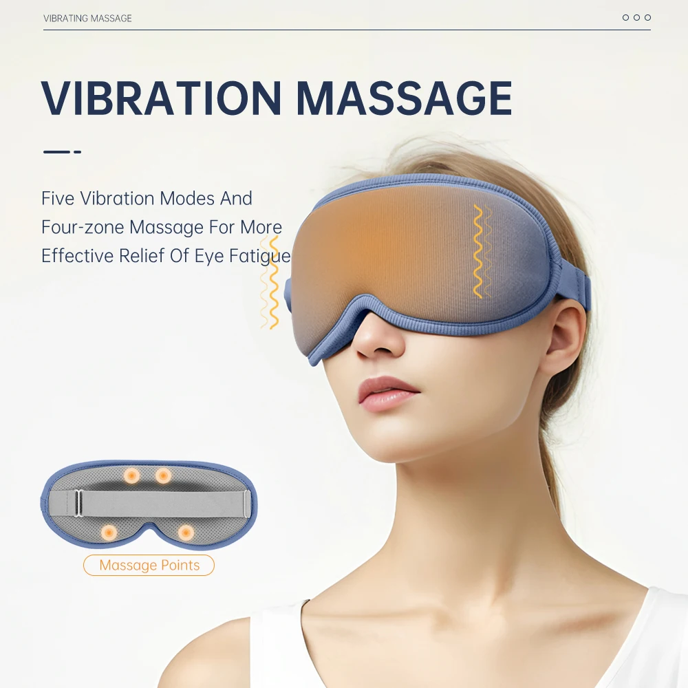 3D Portable Cordless Eye Massager Heated Rechargeable Warm Compress Sleep Mask For Dry Stye Relax Eye Strain