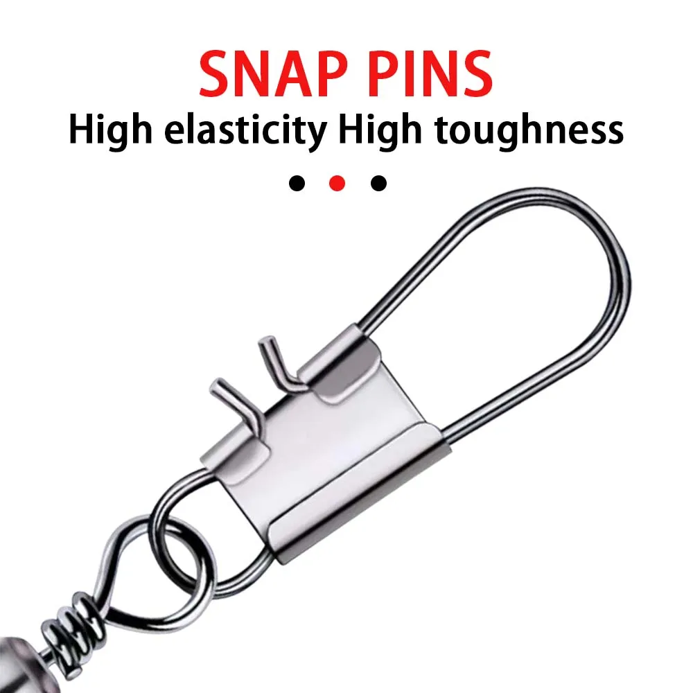 JSFUN 100 Stücke Angeln Stecker Wirbel Verriegelungsstift Lager Rollwirbel Snap Wirbel Angelhaken Karpfen FishingLure Zubehör – Detail 2