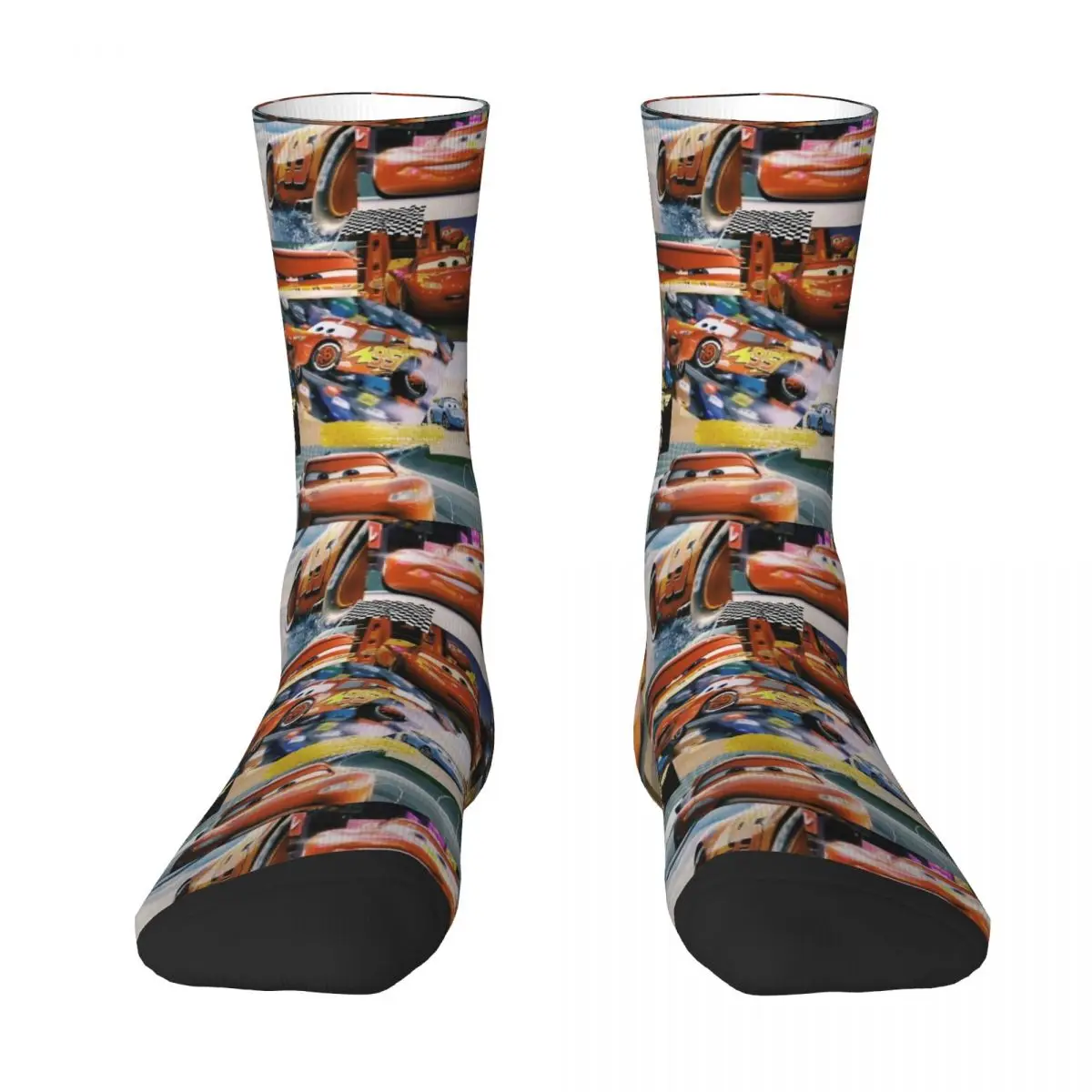 New Male Men Socks Harajuku The Game Start Lightning Mcqueen Cars Sock Polyester Graphic Women Socks Spring Summer Autumn Winter