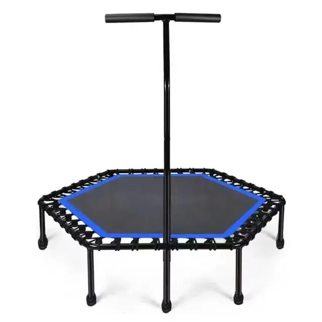

Home Exercise Indoor Hexagonal Trampoline Jumping Trampolines Mini Kids Adults Bungee Trampoline With Handlepromote sales