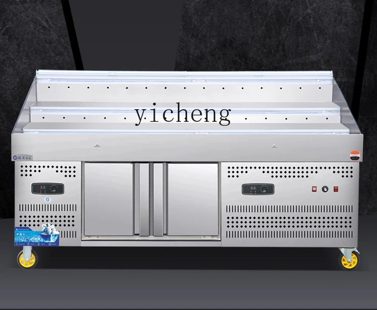 TQH Seafood Display Cabinet Fruit Fishing BBQ Skewers Vegetables Ming File Order Cabinet Refrigerated Frozen Glass Cabinet