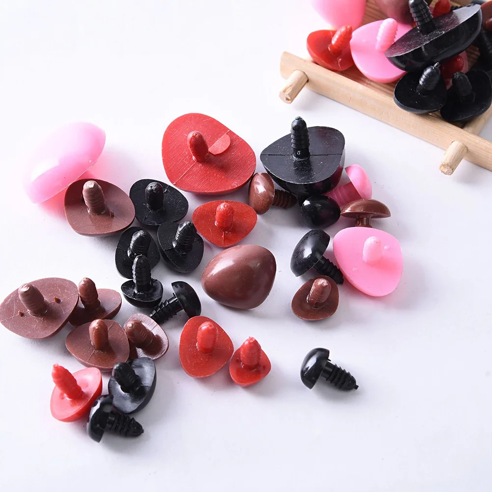 

100pcs Bear 15X20Mm Mixed Color Plastic Safety Nose For Repair Plastic Bear Noses Craft Making Nose Accessory