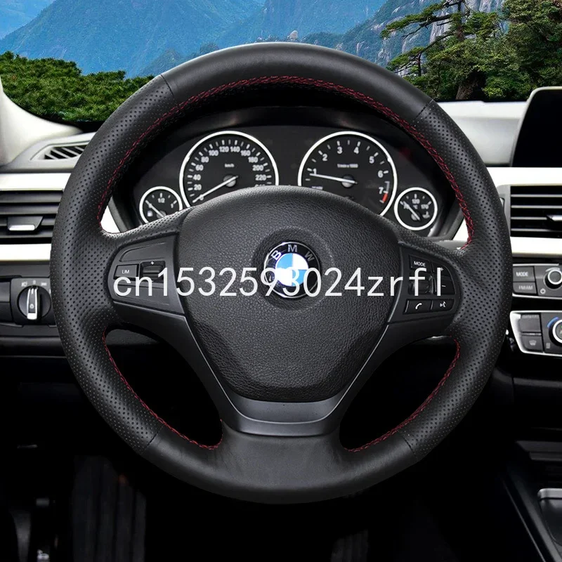 For BMW 523 530 525 7 series 320li 535 X5 DIY Hand sewing Car Steering Wheel Cover Top Leather