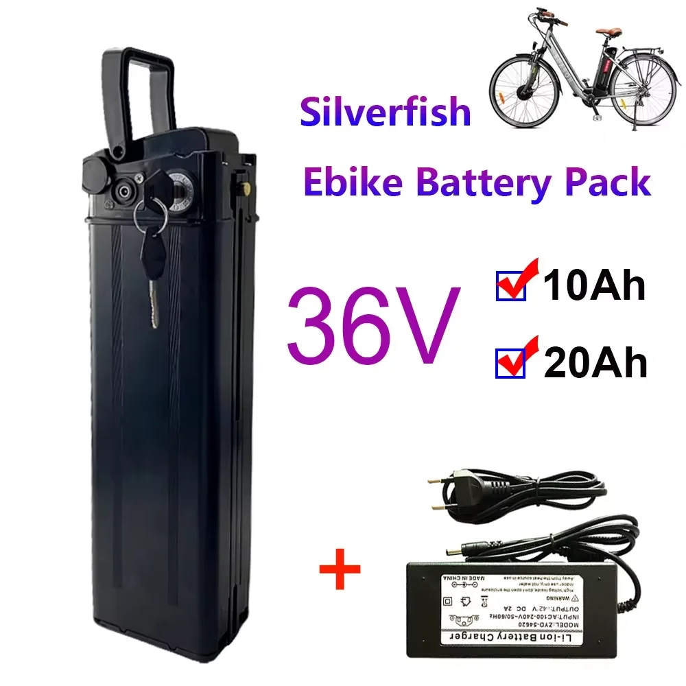 

Lithium Batterie 36V 20Ah 10AH For Silver Fish 350W 500W 750W 1000W Li-ion Battery Pack With charger