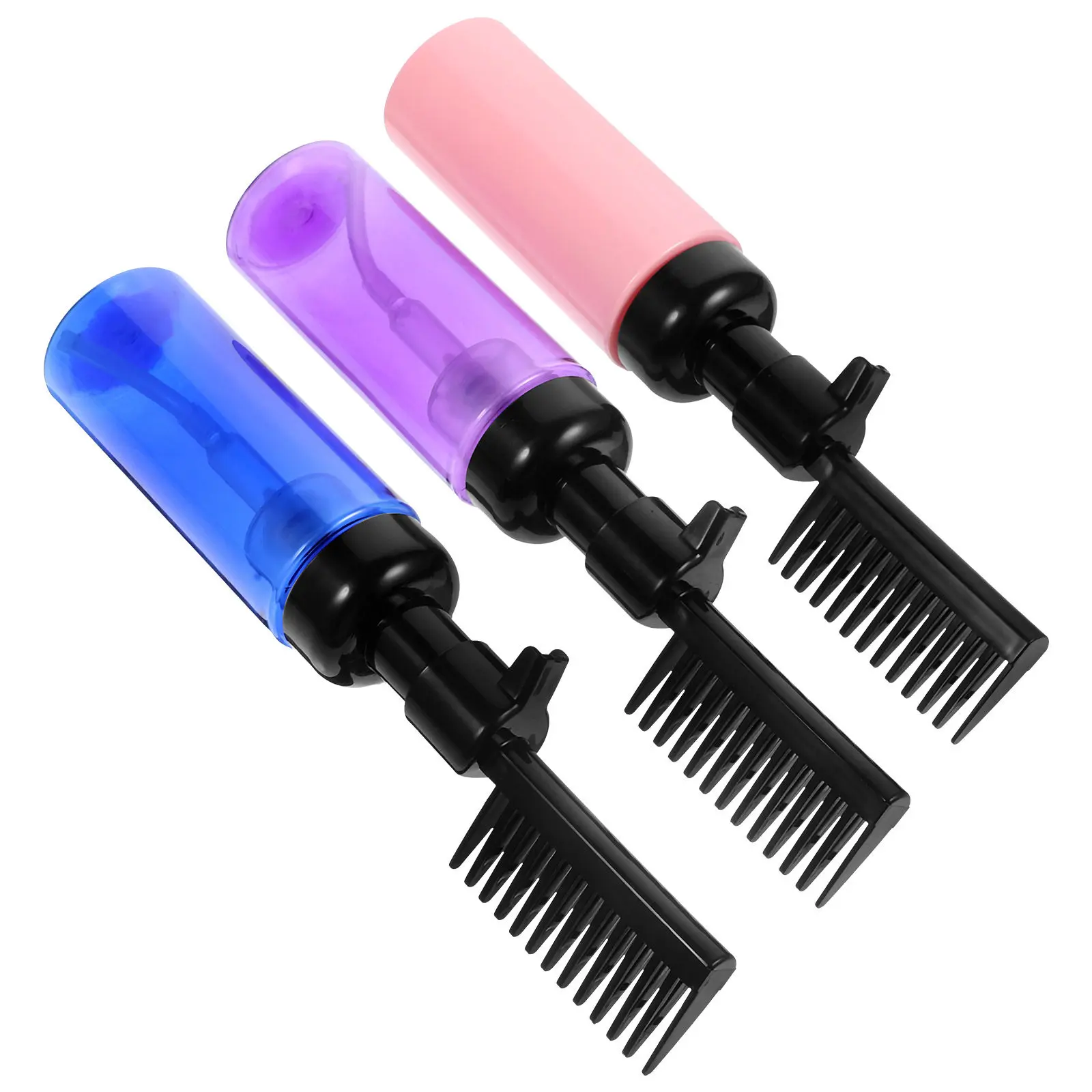 

3Pcs Hair Coloring Dispensing Bottle with Built in Comb for Foam Dye Application Root Coverage 60Ml Salon Professional Styling