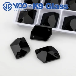 VDD S102 Jet Cosmic K9 Glass Sew On Rhinestones Sewing Flatback Special Shape Stones For Clothes Decorations Wedding Dress