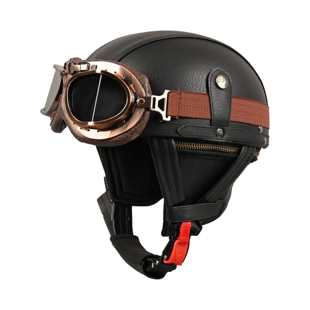

Motorcycle helmet, retro helmet, children's half helmet, motorcycle cruising scoop helmet, handmade leather helmet, parent-child