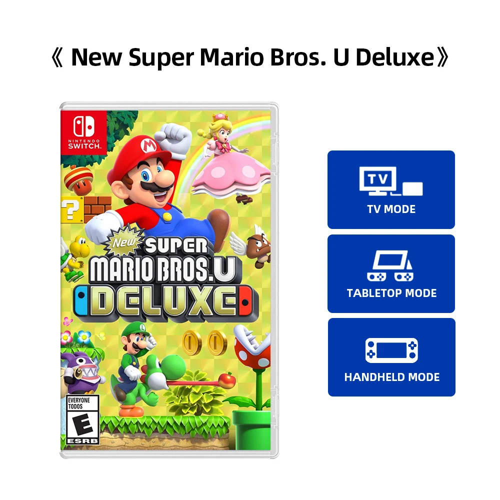 New Super Mario Bros U Deluxe - Games Cartridge Physical Card Party for Switch OLED Lite