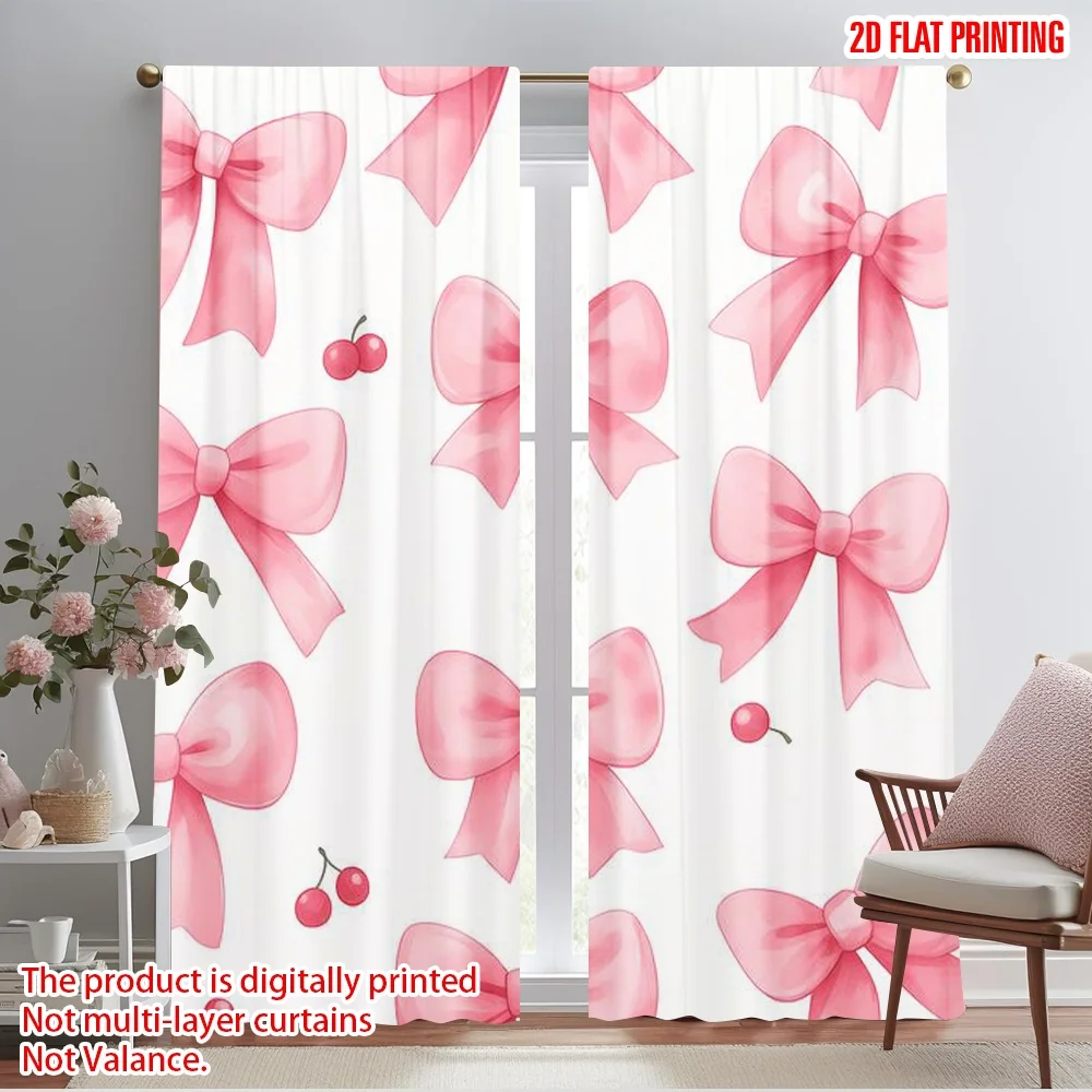 2 pièces, impression d'avion 2D rideaux populaires cerise arc Bliss Polyester Durable (sans tige) décorations utilisation intérieure pour chambre à coucher,