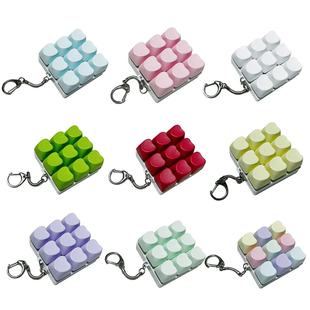 Neue DIY Tastatur Zappeln Schlüsselbund Tasten Taste Keycap Clicker Spielzeug Relief Stress Herz Form Finger Tastatur Kappe