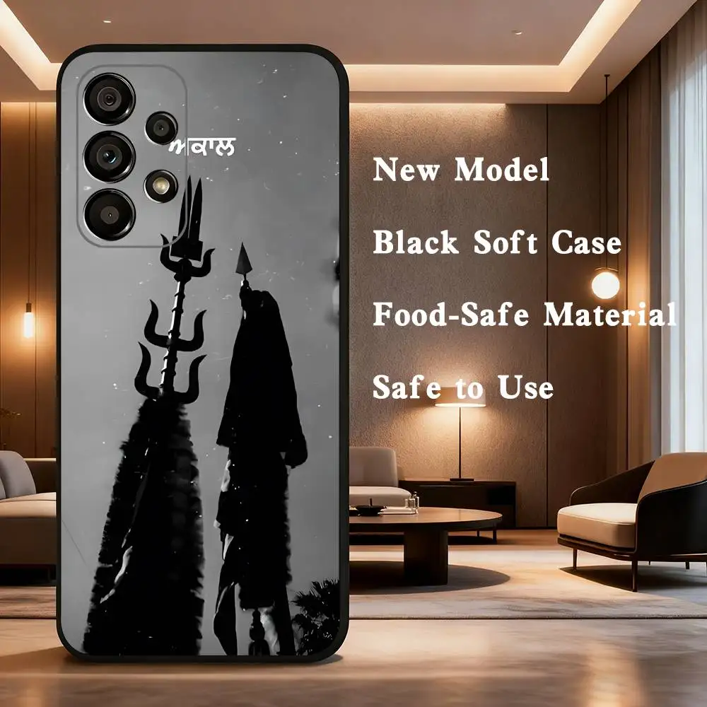 Custodia per telefono Nihang Singh Sikh Warrior per Samsung Galaxy A73,31,32,72,41,53,52,71,22,5G,Nota,J7,8,9 Cover morbida nera