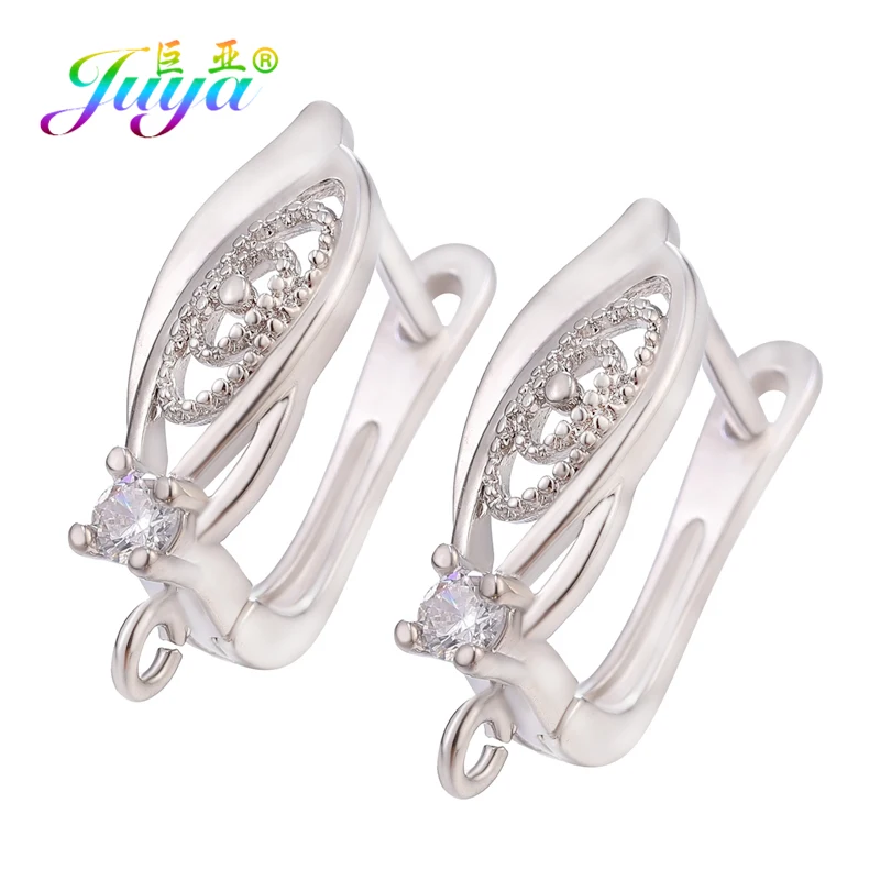 Juya DIY Antiallergic Women's Earring Making Accessories Handmade Copper Ear Wire Hooks Fixtures Basic Earring Fastener Supplies