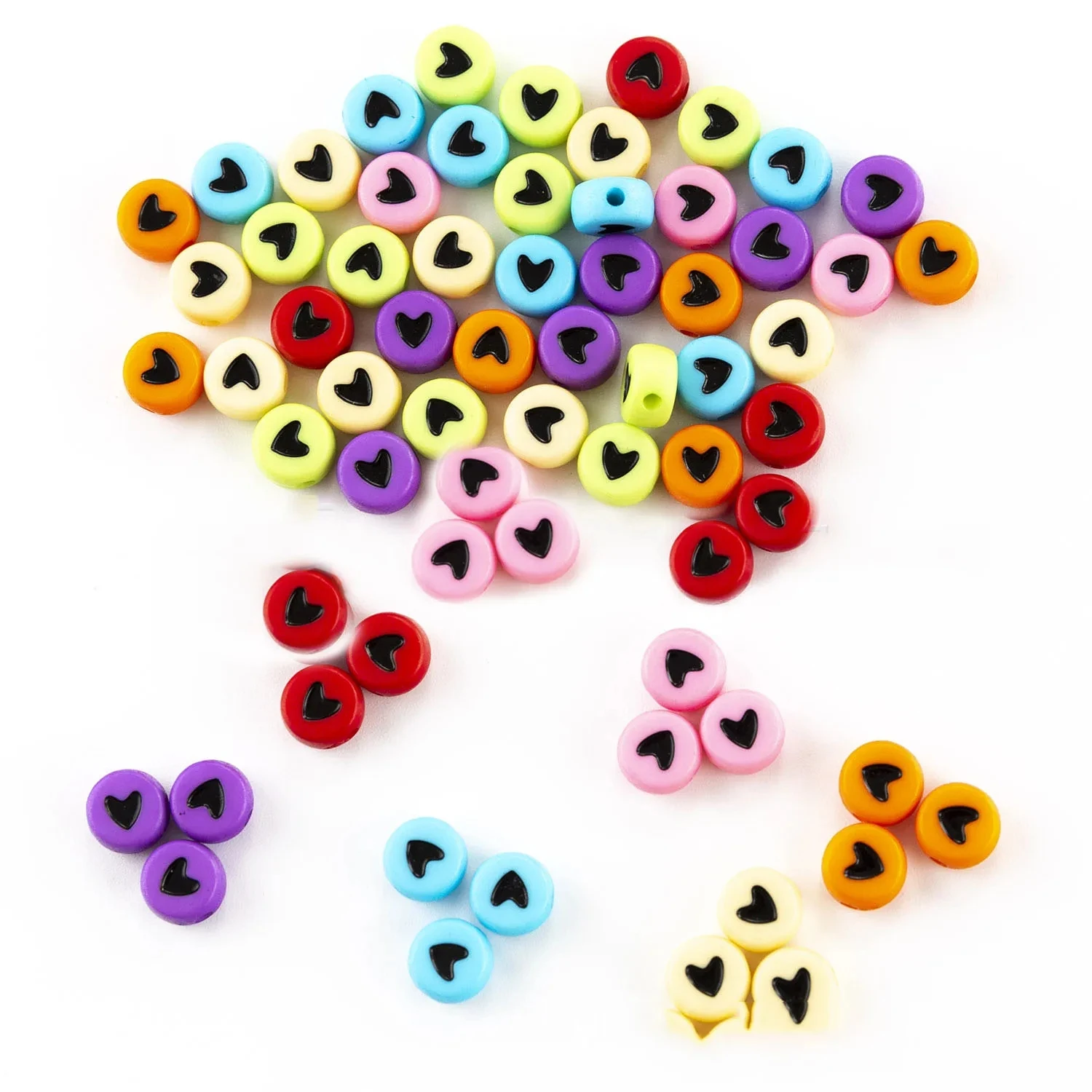 

4*7mm 3600pcs Solid Colors Oil Drop Love Hearts Round Beads DIY Jewelry Findings Plastic Bracelet Necklace Earring Making Spacer