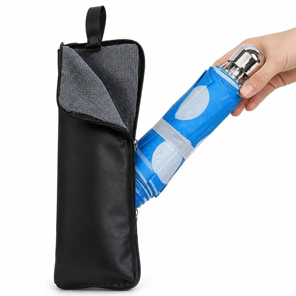 Waterproof Oxford Umbrella Storage Bag Hand Strap Microfiber Lining Folding Umbrella Holder Absorbent Foldable