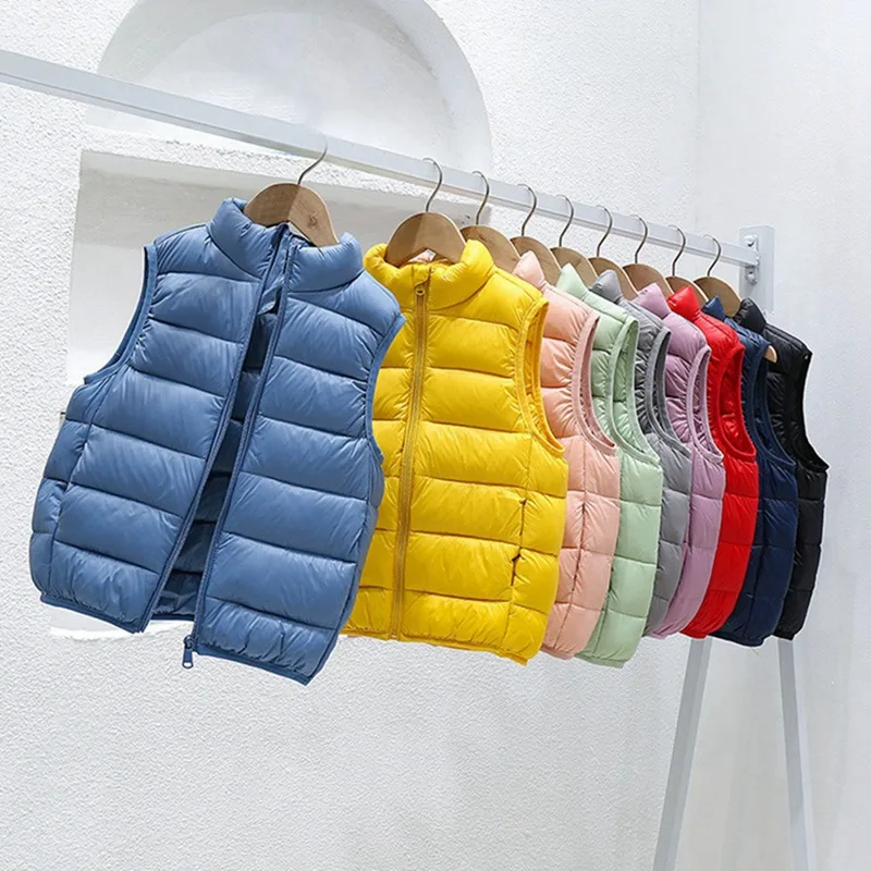 Children Baby Boys Girls Warm Down Vest Autumn Winter Padded Solid Waistcoat Kids Outerwear Children Clothing Jacket Vests