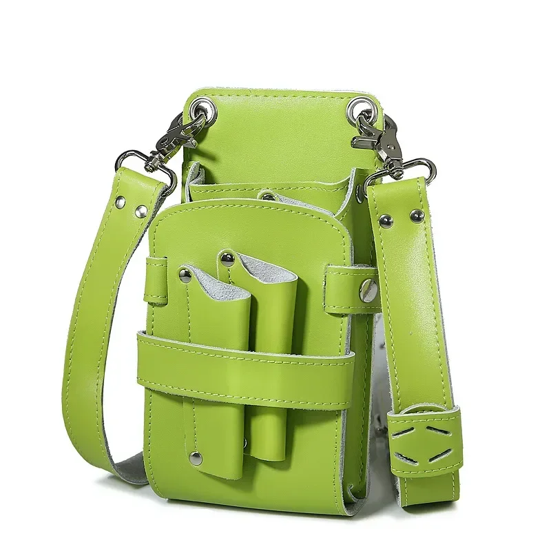 

Кожаная сумка для ножниц для волос, сумка с зажимами, парикмахерская кобура для ножниц, чехол-держатель с поясным ремнем