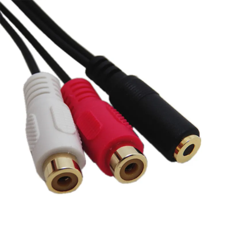 3.5mm Stereo Audio Female Jack to 2 RCA Female Socket to Headphone 3.5 Y Adapter Cable