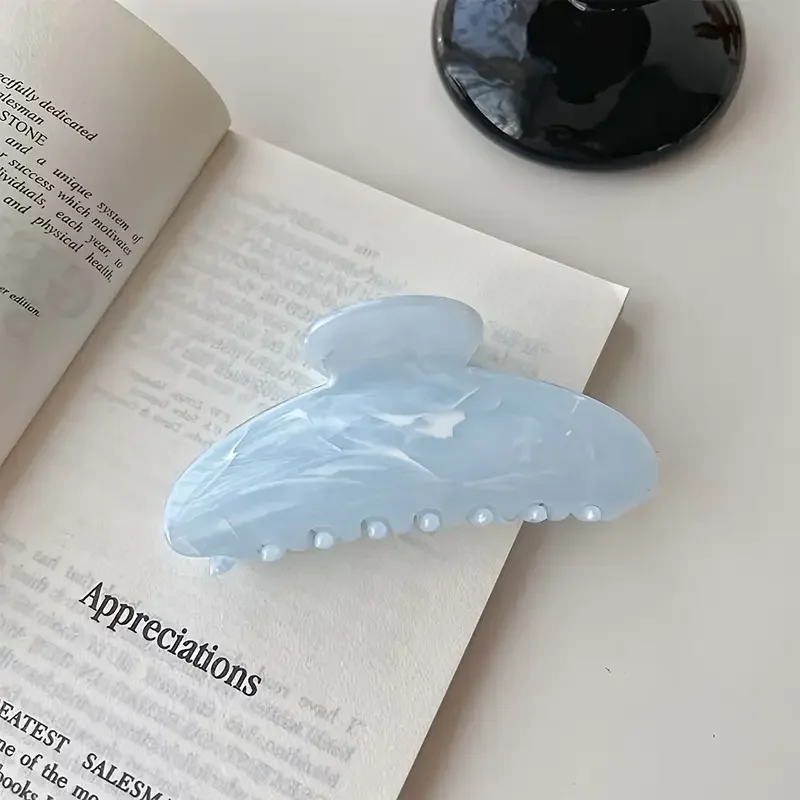 1 قطعة أنيقة الراقية متعددة الألوان حورية البحر لون الرعب الوهم نمط الرخام نصف دائرة مشبك شعر انتزاع الشعر #3