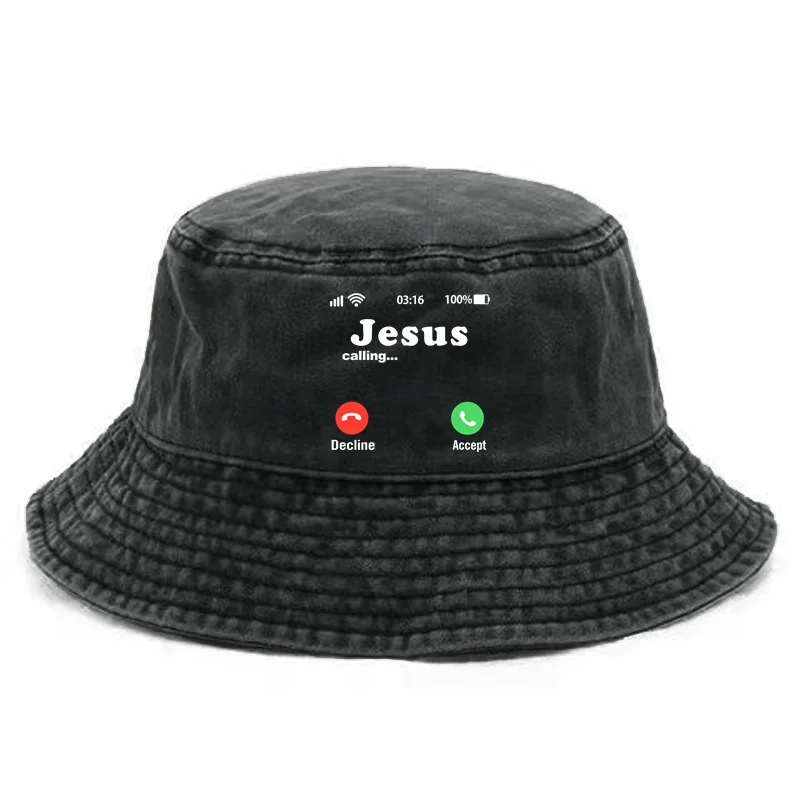 Jesus is Calling Hat Distressed Hats Cap Washed Men Retro Outdoor Summer Beer Drink Cap Jesus Bob Panama Caps MZ-008