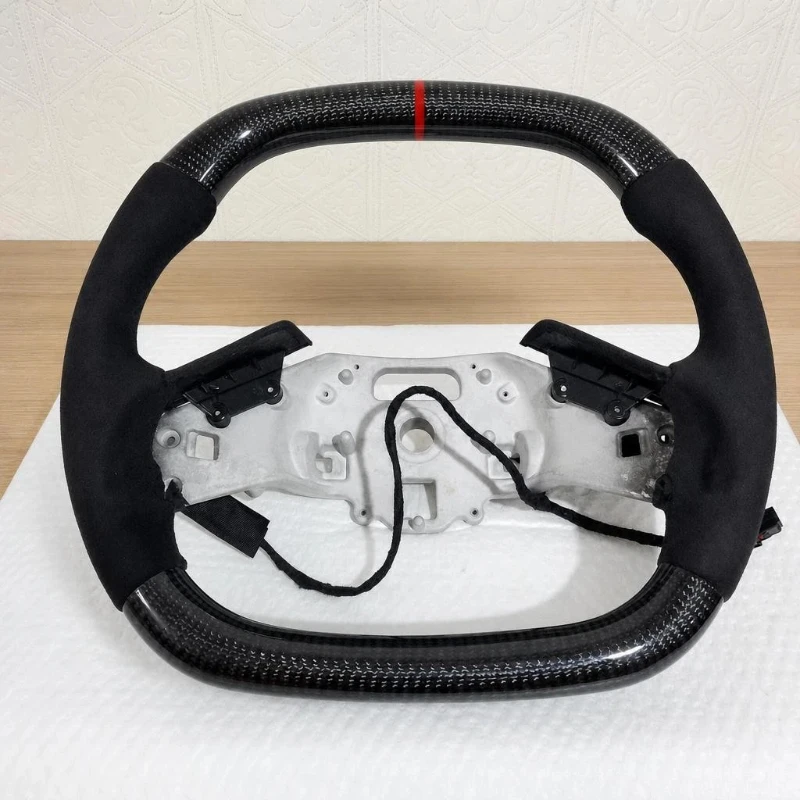 Real Carbon Fiber Alcantara Steering Wheel For Corvette C8 2020~2024 With Heated Steering Wheel