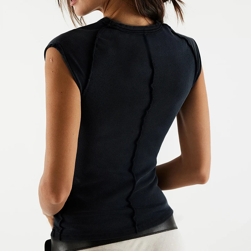 여성 Y2K 감성 패션 빈티지 섹시 스트릿웨어 슬림핏 여름 티셔츠 단색 그래픽 캐주얼 반팔