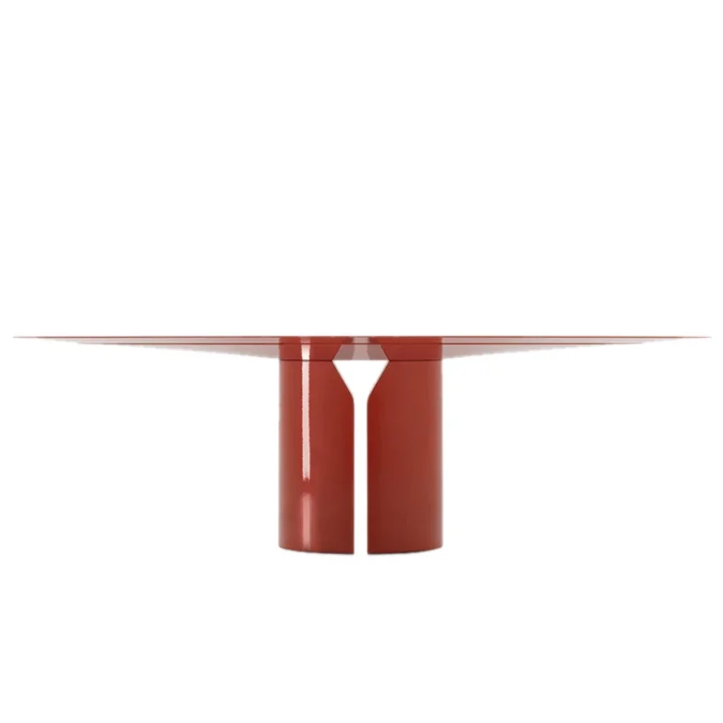 

Light Luxury Stone Plate Dining Table Dining Table Oval Conference Table Solid Wood High-Grade Minimalist Style