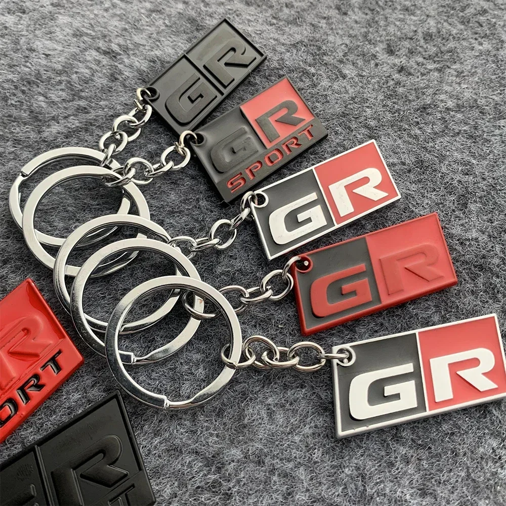 GR SPORT Logo Car Accessories Zinc Alloy Auto Keychain Key Ring For Toyota TOYOTA HV YARiS RZ RC RS Prius Lexus Supra GR86 VIOS