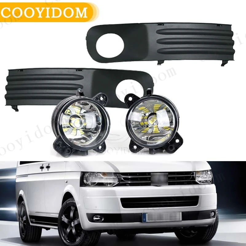 Car LED Front Fog Lights Fog Lamp For VW T5 Transporter Multivan Caravelle Polo Gol Crafter For Skoda Fabia Roomster Assembly