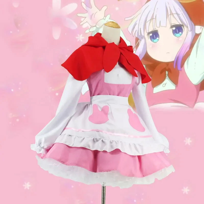 Miss Kobayashi Dragon Maid przebranie na karnawał Kobayashi-san Chi no Maid Dragon Anime Cosplay Kanna Kamui Lolita jednolita sukienka