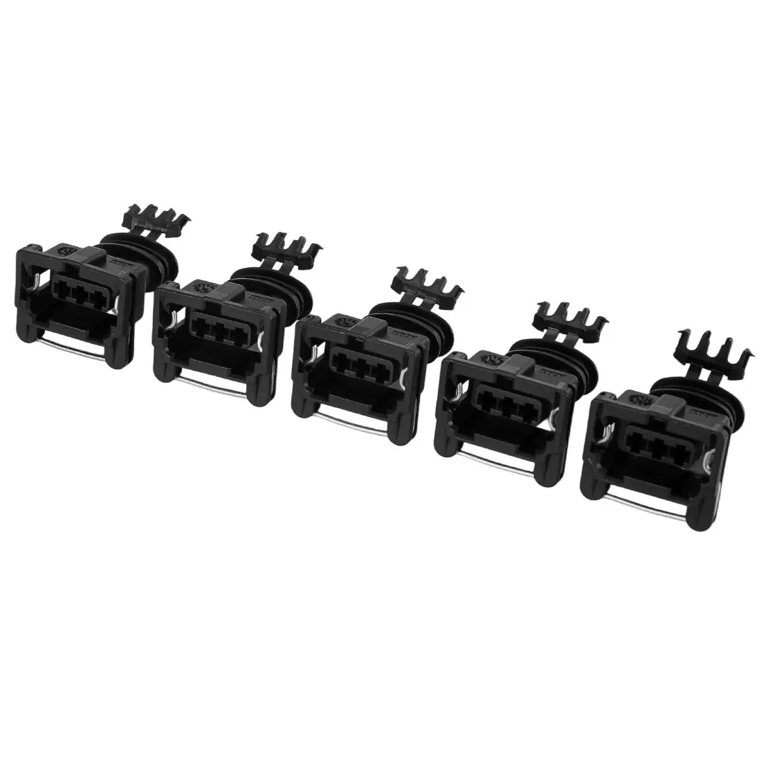 5pcs Fuel Injector Plug Connector Junior Power Timer Black fit for Bosch Jetronic EV1 Style Injectors