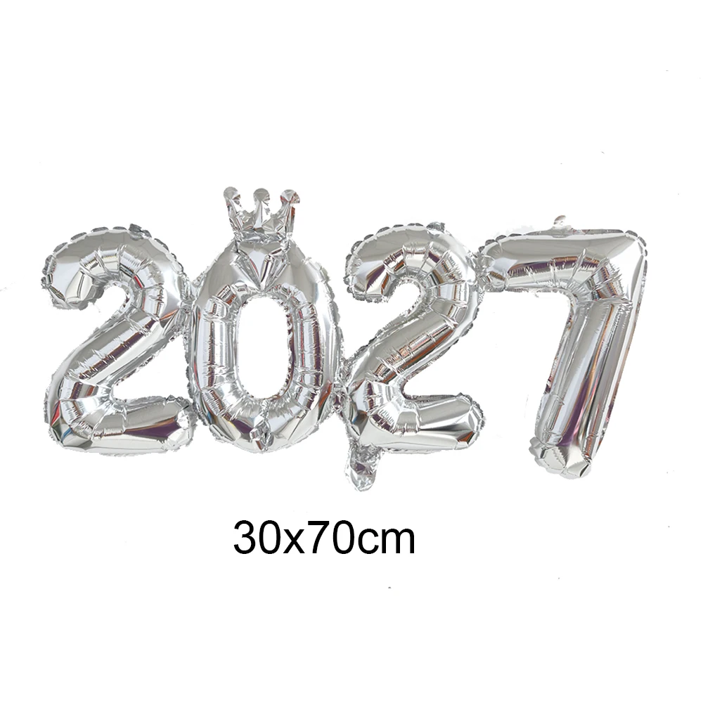 Kronen-Folienballons mit der Zahl 2027, Gold-Zahlenbanner, Fotokabinen-Requisiten, Weihnachtsdekoration, Silvester-Partydeko-Zubehör – Detail 4