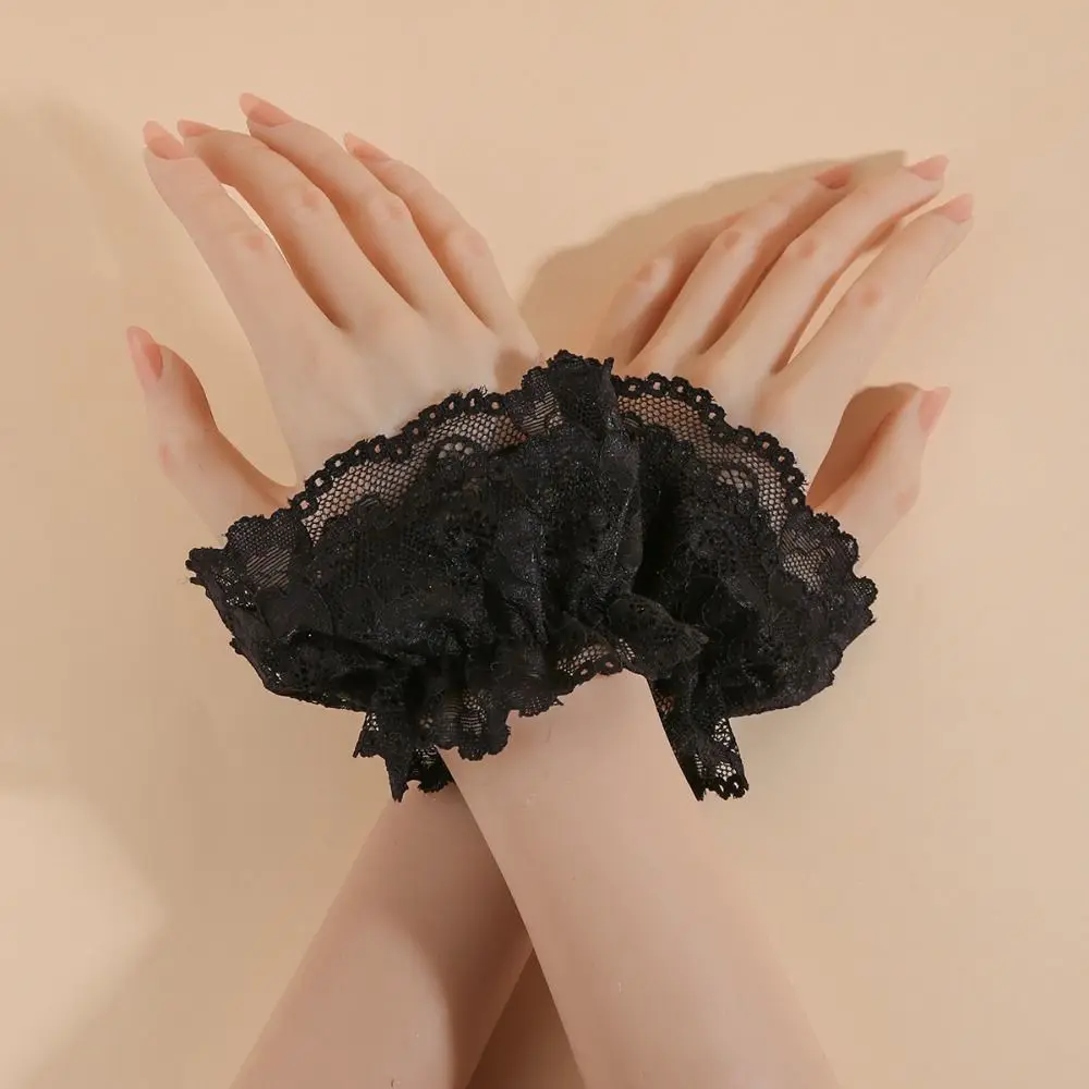 

Fashion Lace Ruffled Wrist Fake Sleeves Cuffs Comfortable Costume Accessory Lace Cuff Soft Fake Cuff Stage Performance