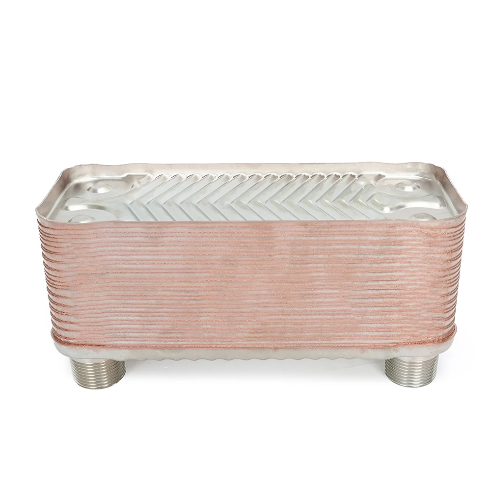 20/30/40 Plates Counterflow Wort Chiller Copper‑Brazed Stainless Steel Heat Exchanger Homebrew Beer Water Heating Device