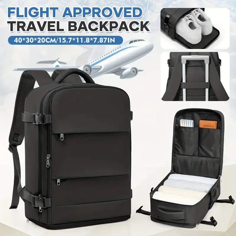 حقيبة يد Ryanair مقاس 40 × 30 × 20 حقيبة كمبيوتر محمول Aircraft Cabin Max مقاس 14 بوصة للجنسين حقيبة نهارية للأعمال للرحلات القصيرة، حقيبة ظهر للسفر #1