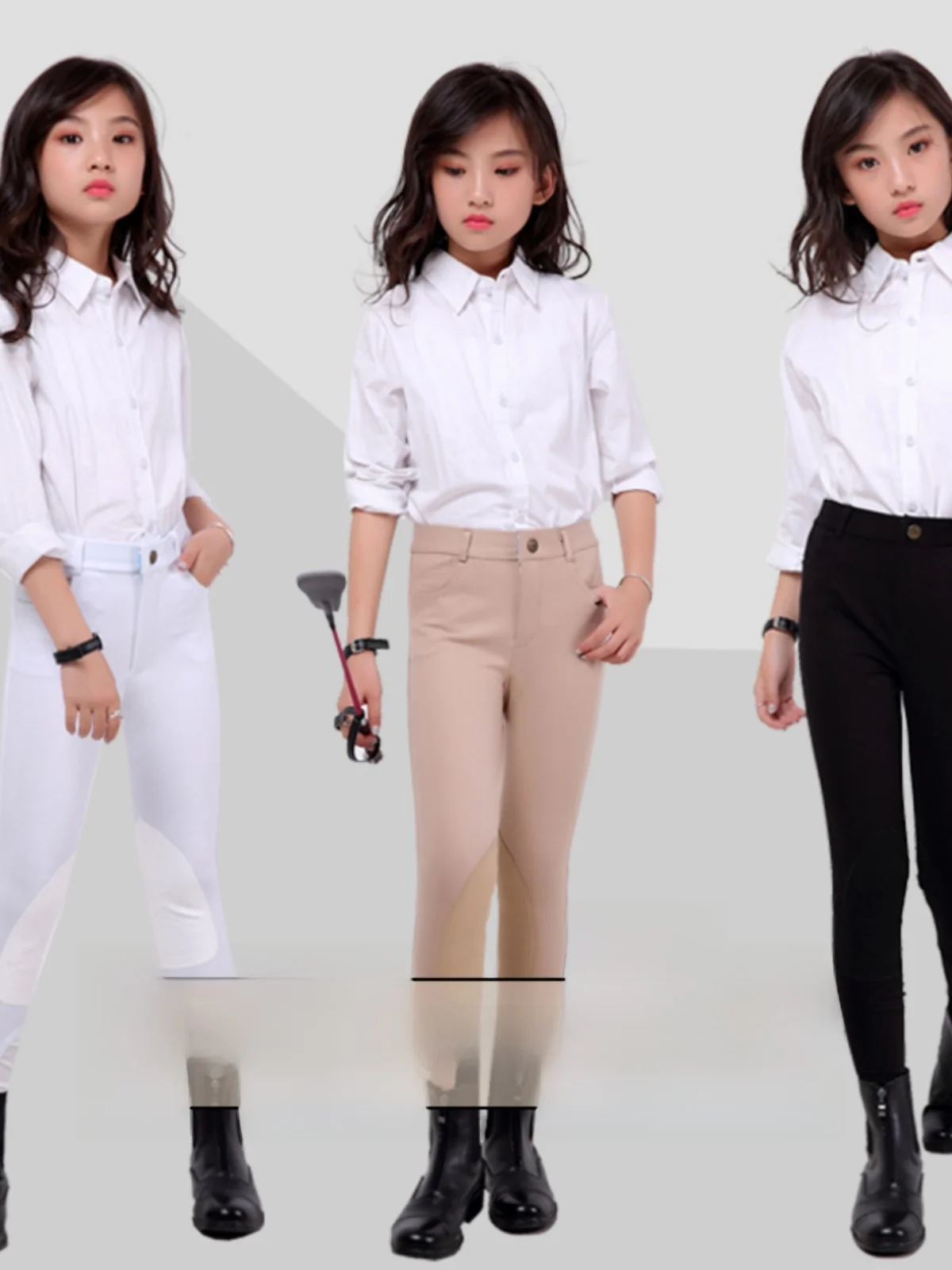 pantalon-d'equitation-haute-elasticite-pour-enfants-pantalon-de-competition-equestre-costume-de-chevalier-equipement-d'equitation-blanc-equitation
